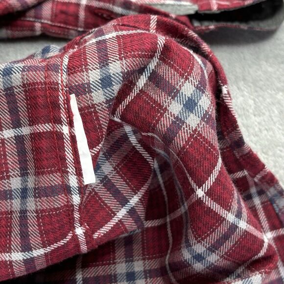 Wrangler Shirt Mens 2X Western Long Sleeve Red Gray Plaid‎ Button Cotton Blend - Picture 7 of 9